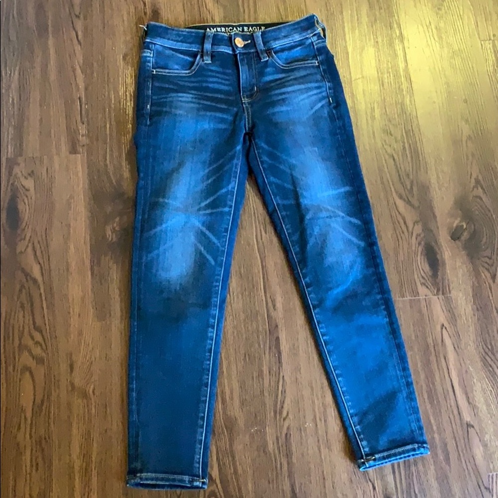 Dark wash blue jeans